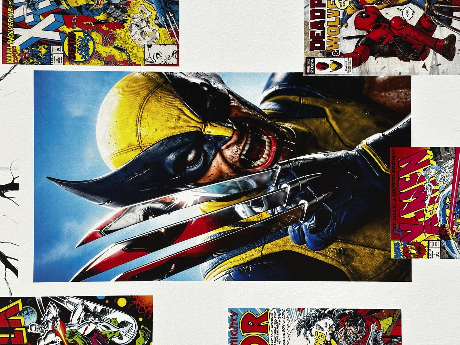 Stampa su muro: Wolverine tra copertine di fumetti